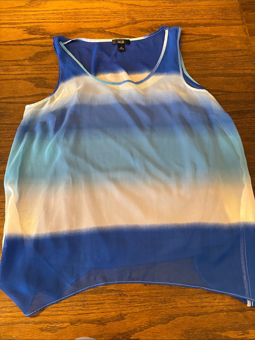 AGB Blue and White Gradient Sleeveless Tank
